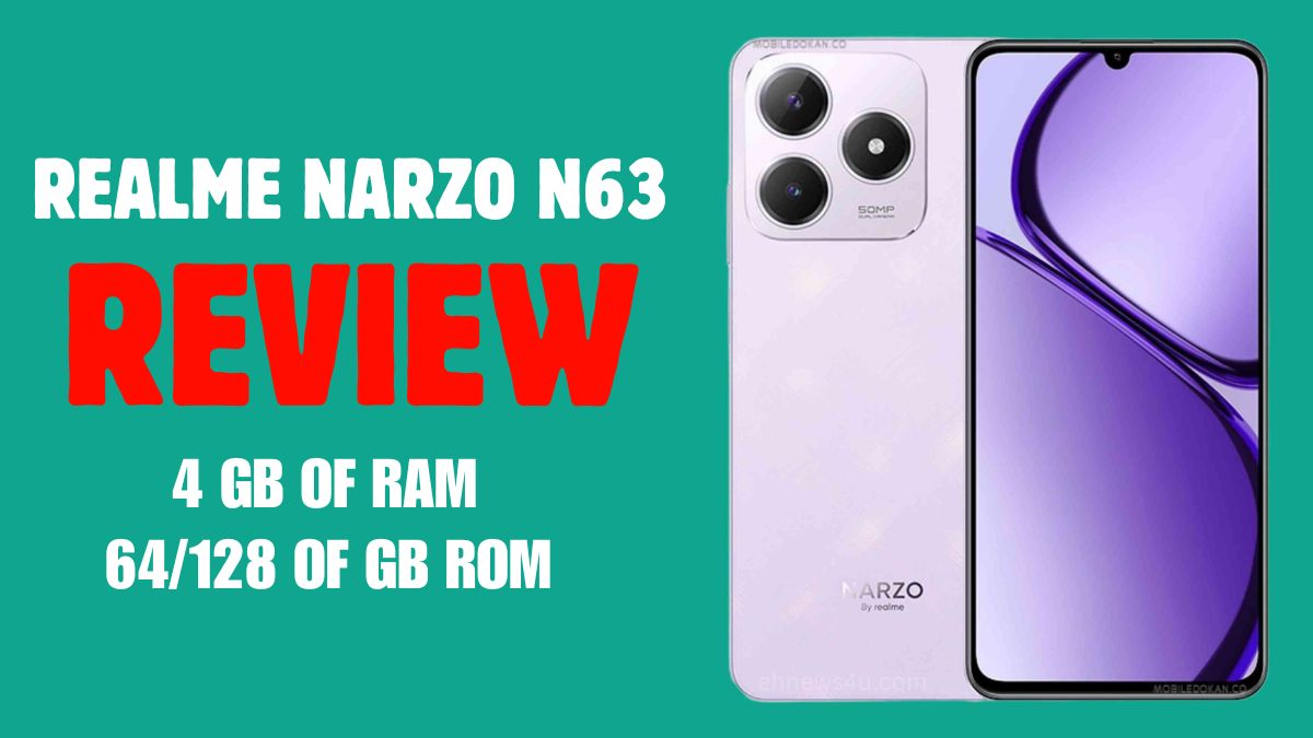 Realme Narzo N63 Price in Bangladesh: In this image, we are showing Realme Narzo N63 smartphone back and font image.